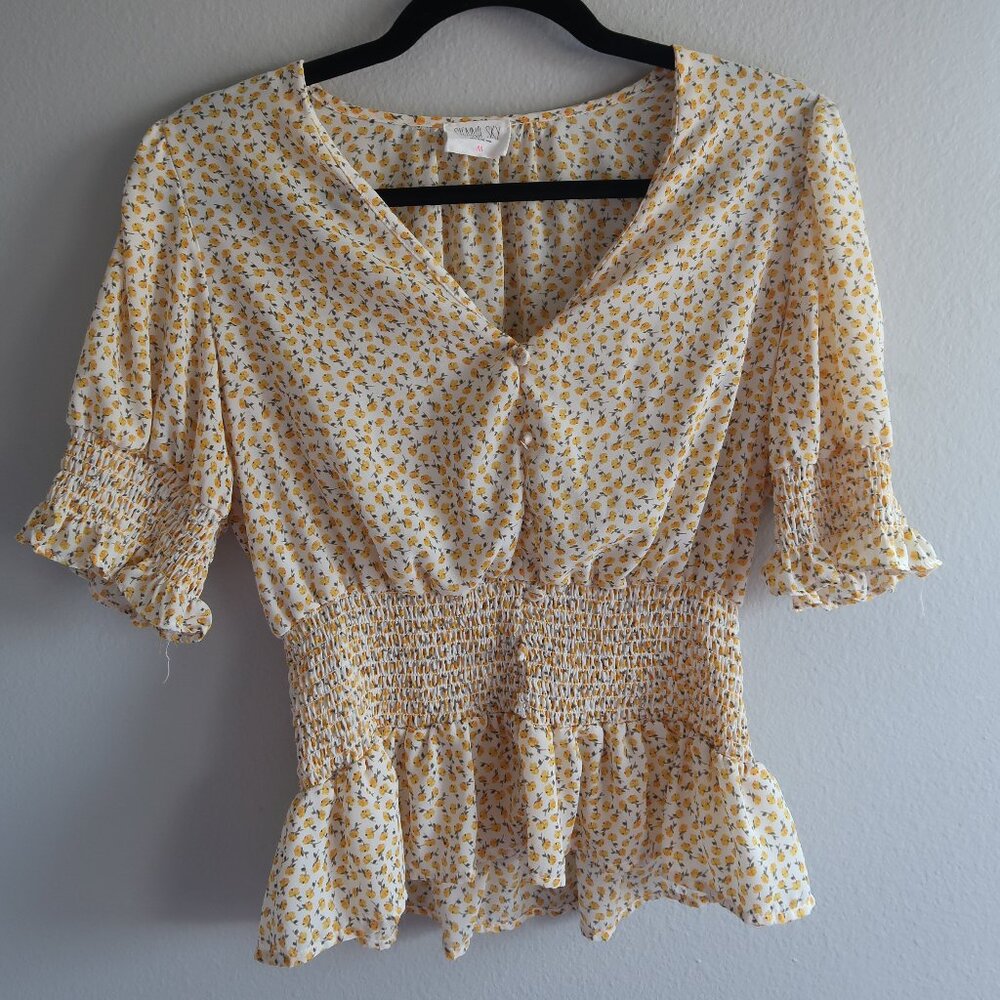 Yellow Floral Blouse